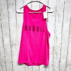 No Bull Shirt Women Size Medium Barbie Pink Scoop Neck Sleeveless Tank Top